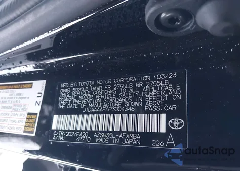 2023 Toyota Crown Xle из США, поврежденный, VIN JTDAAAAF6P3004346